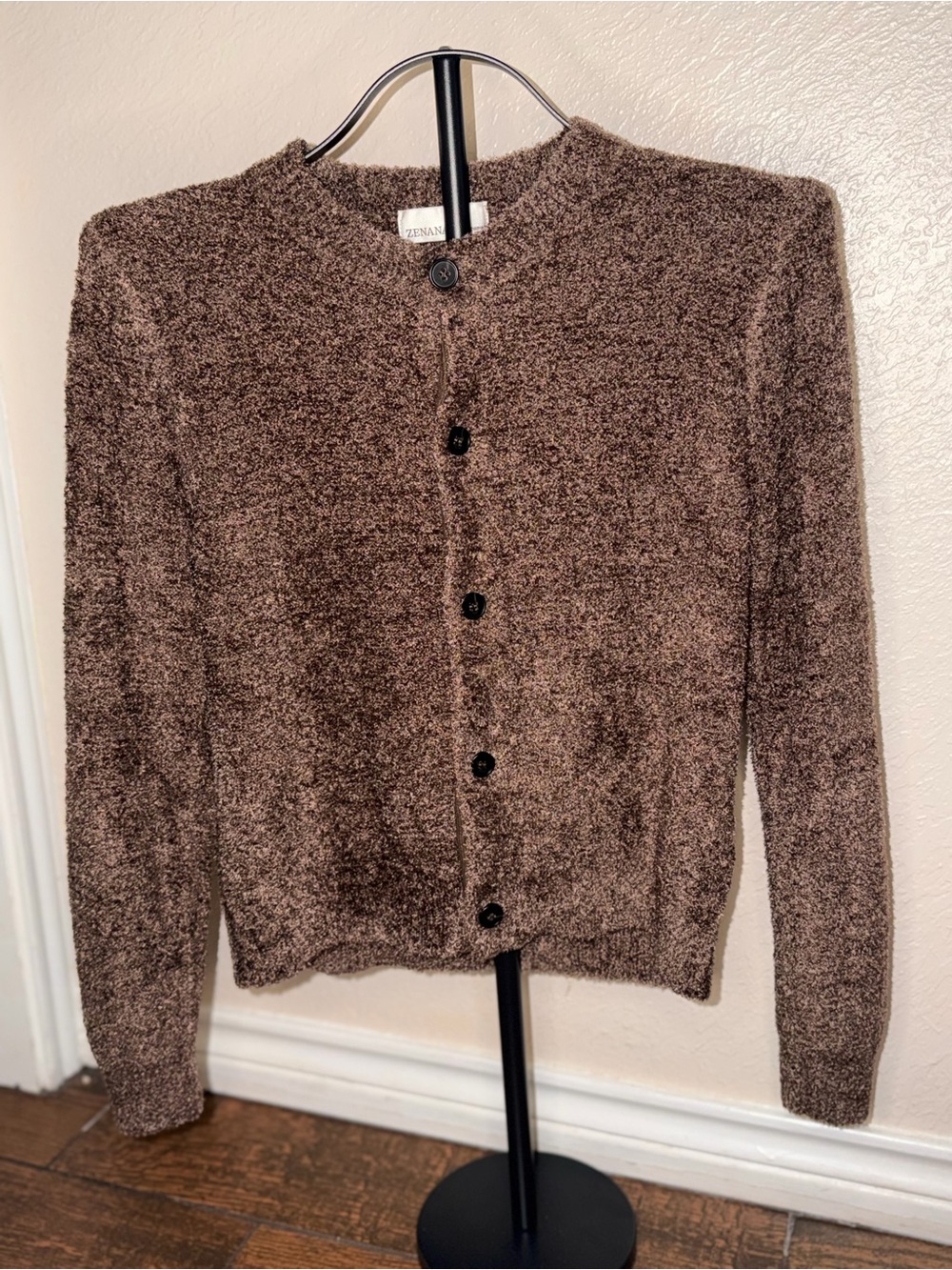Zenana Outfitters Chocolate Brown Cozy Button-Up Cardigan